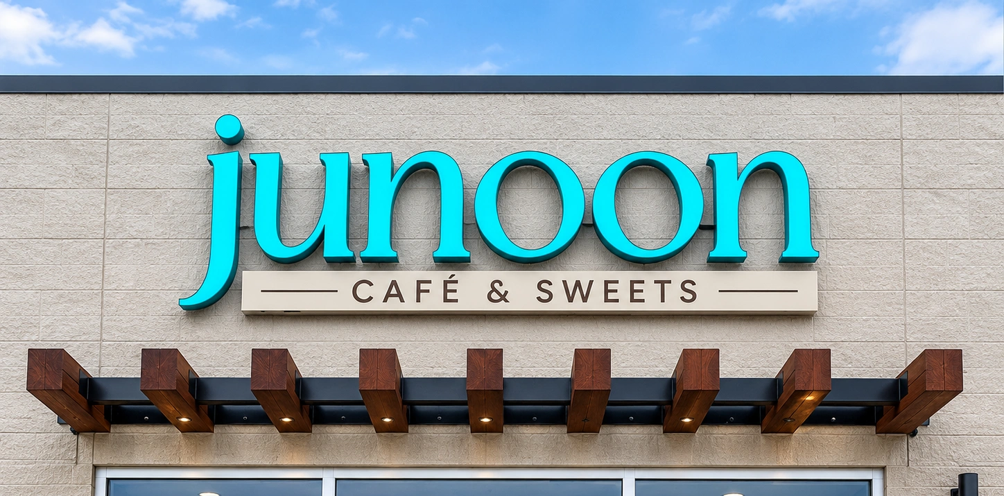 Cafe Junoon pure vegetarian Indian cafe interior in Cornerstone, Northeast Calgary
