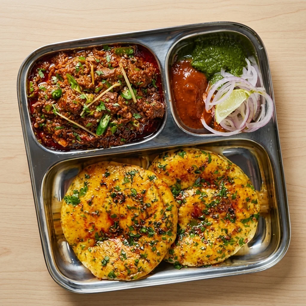 Amritsari Nutri Kulcha at Cafe Junoon, a pure vegetarian Indian cafe in Cornerstone, NE Calgary